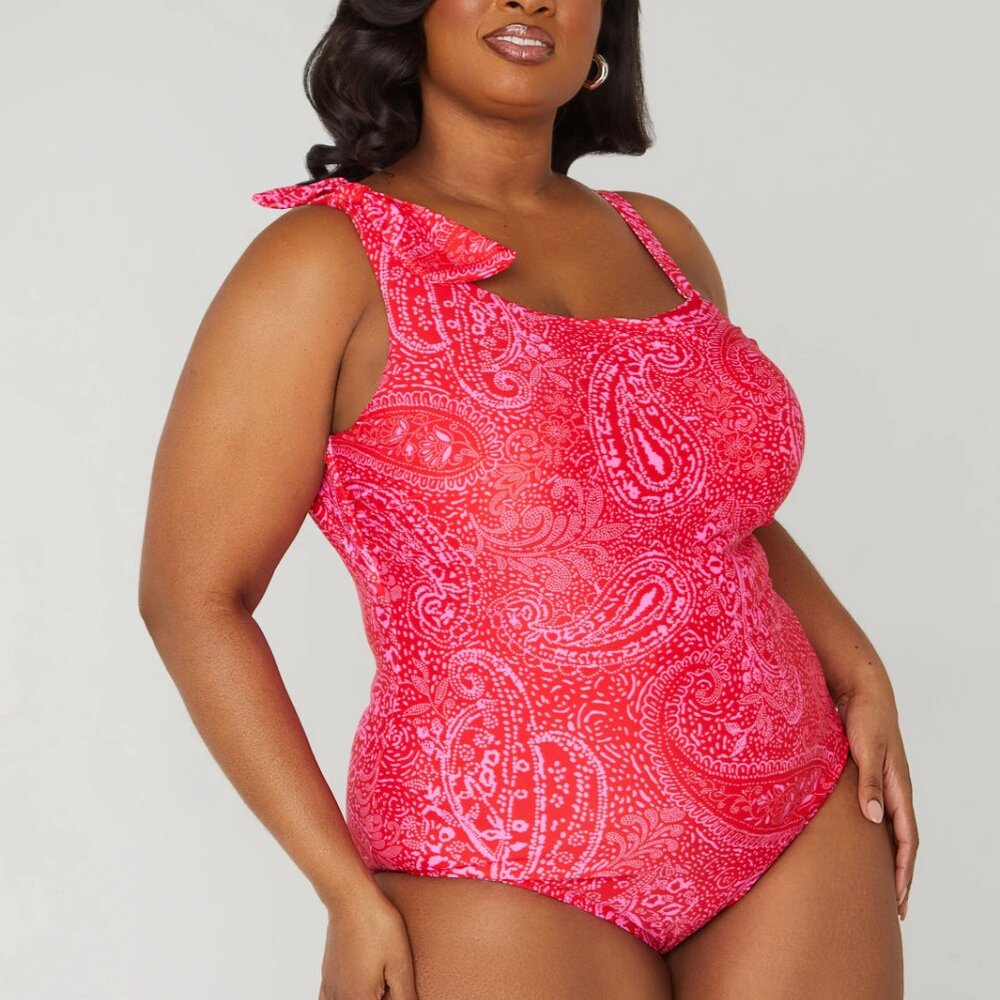 Raisins Curve Paisley Marita Swimsuit Size 24W | NWT | Detachable Straps